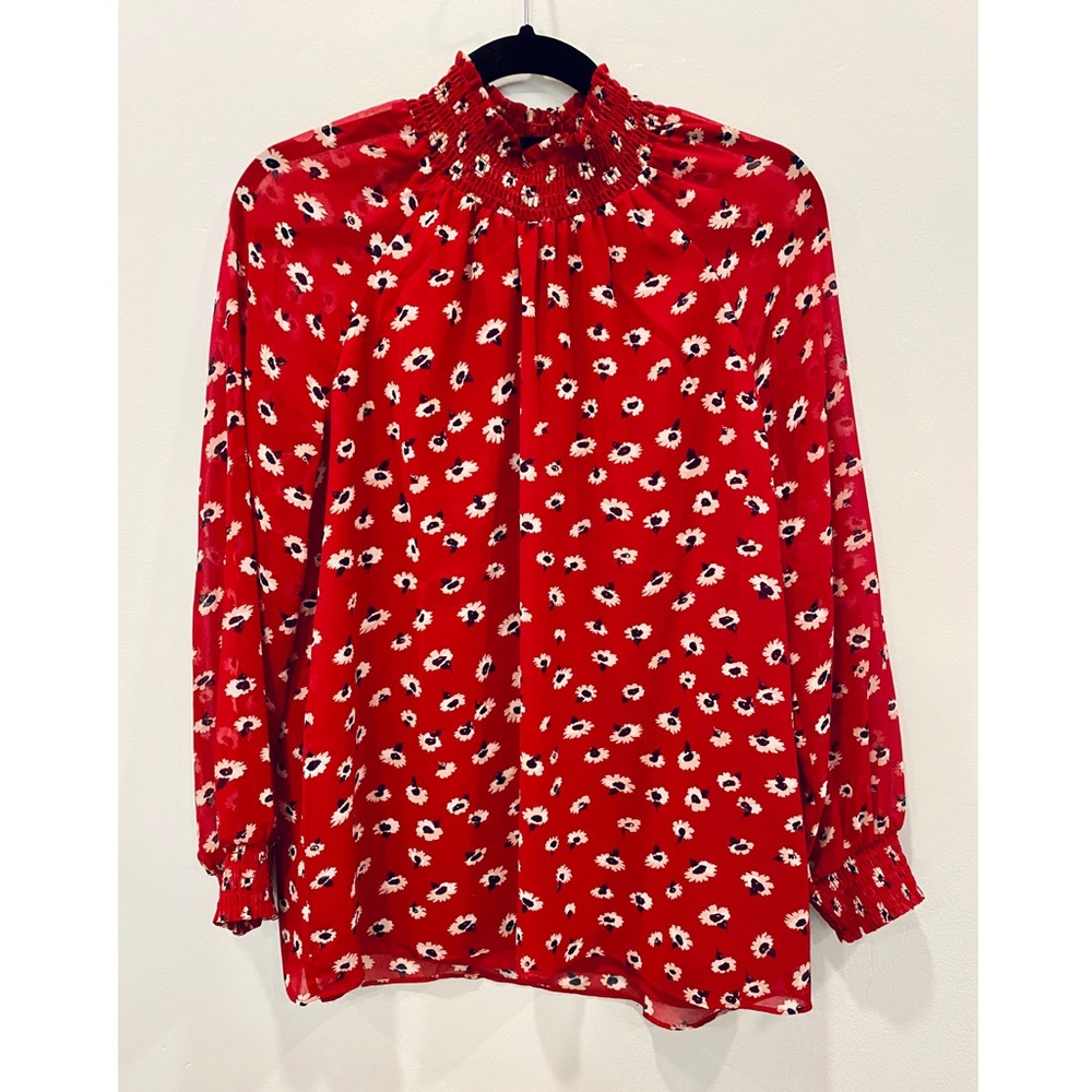 Madewell Floral Mock Neck Blouse